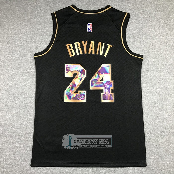 Camiseta Golden Edition Los Angeles Lakers Kobe Bryant NO 24 2021-22 Negro